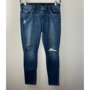 JOE'S Blue Medium Wash Cotton Blend Distressed Becky Skinny Ankle Jeans Size 29